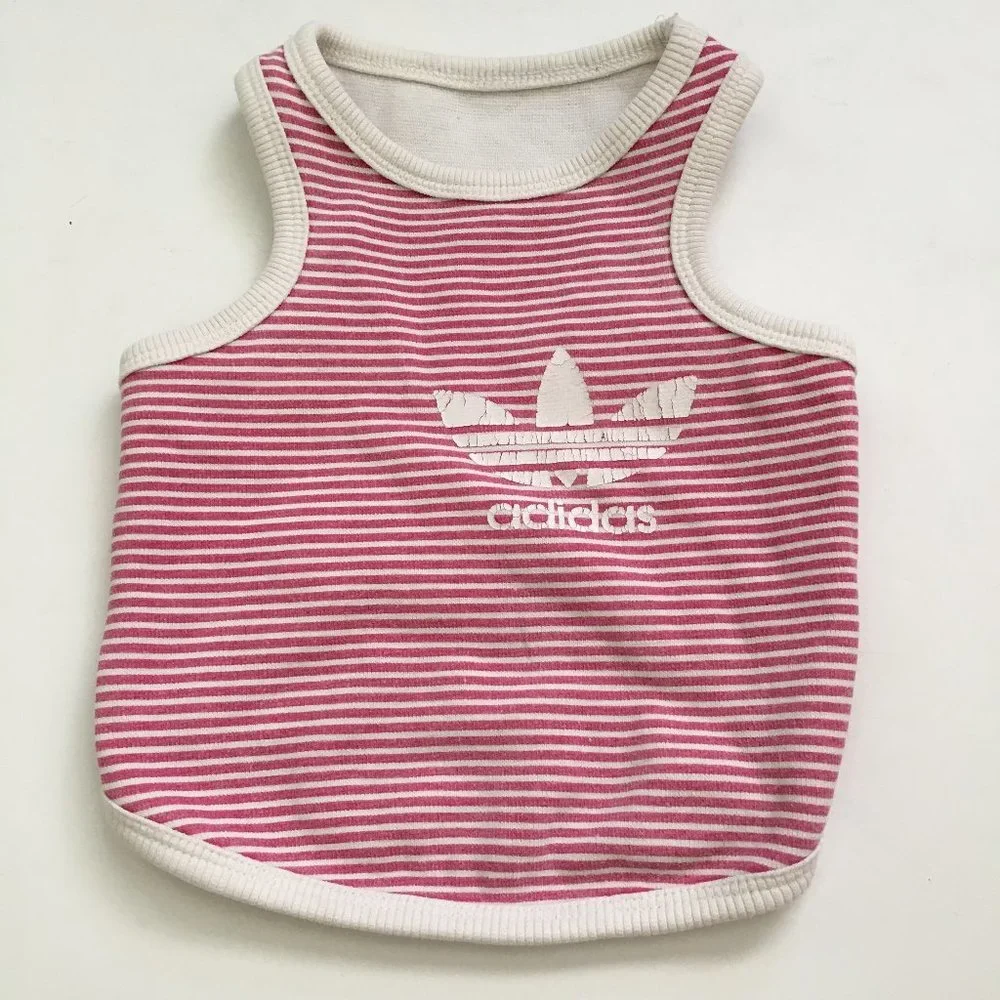 Dog Clothes Vintage Style Red/White Striped Tank Size Medium